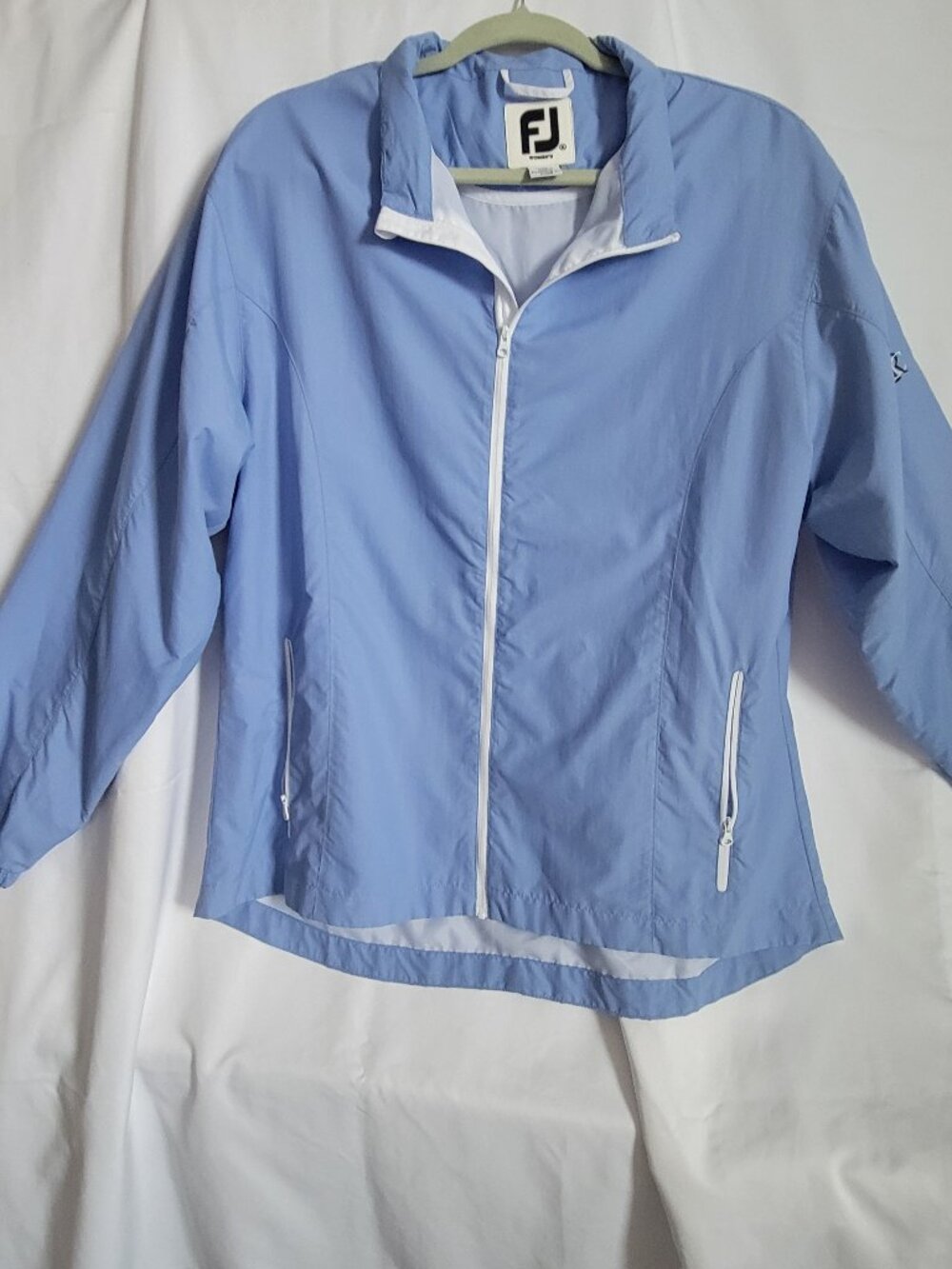 FootJoy FJ Women's Full Zip Golf Jacket Lined Blue Raleigh Country Club Size XL